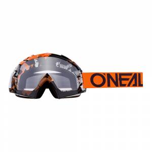 ONeal B-10 Pixel Orange White Clear Lens Motocross Goggles