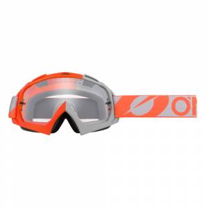 ONeal B-10 Twoface Orange Grey Clear Lens Motocross Goggles