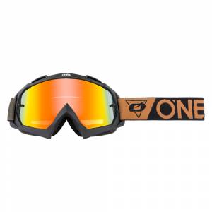 ONeal B-10 Speedmetal Black Brown Radium Red Lens Motocross Goggles