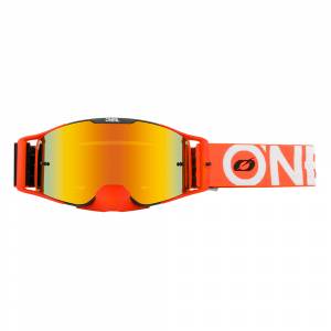 ONeal B-30 Bold Black Orange Radium Red Lens Motocross Goggles