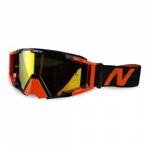 Nitro NV-100 Orange Gold Mirror Lens Motocross Goggle