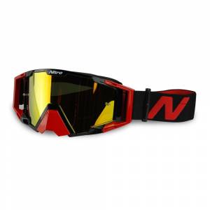 Nitro NV-100 Red Gold Mirror Lens Motocross Goggle