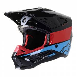 Alpinestars SM5 Bond Black Red Cyan Motocross Helmet