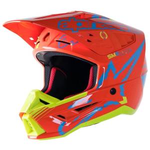 Supertech SM5 Action Orange Cyan Yellow Fluo Gloss Helmet