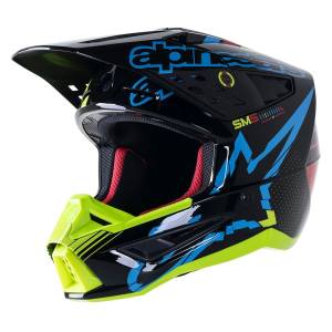 Alpinestars Supertech SM5 Action Black Cyan Yellow Fluo Gloss Helmet