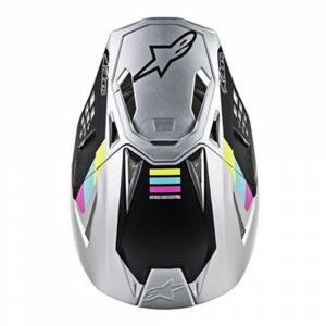 Alpinestars SM8 Contact Silver Motocross Helmet Peak
