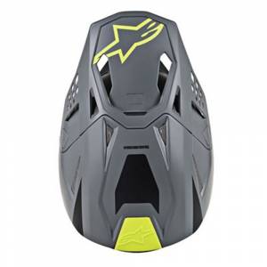 Alpinestars SM8 Radium Grey Yellow Fluo Motocross Helmet Peak