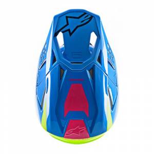 Alpinestars SM8 Radium Aqua Yellow Navy Motocross Helmet Peak