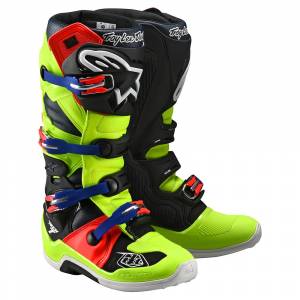 Troy Lee Designs Alpinestars Tech 7 Limited Edition Fluo Yellow Red Motocross Boots