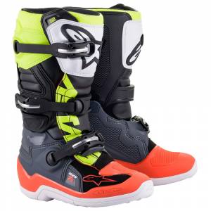 Alpinestars Kids Tech 7S Grey Red Fluo Yellow Motocross Boots