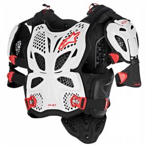 Alpinestars A10 White Black Red Full Chest Protector