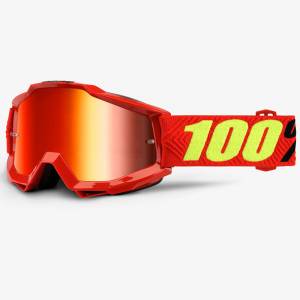 100% Accuri Saarinen Red Mirror Lens Motocross Goggles