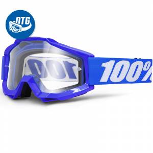 100% Accuri Reflex Blue Clear Lens OTG Goggles