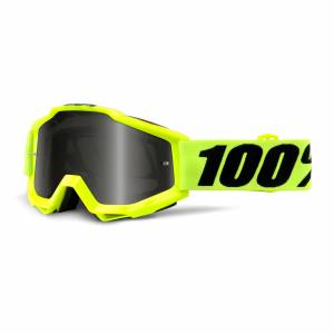 100% Accuri Fluo Yellow Dark Smoke Lens Sand Goggles