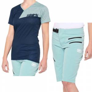 100% Airmatic Navy Seafoam Women's Motocross Kit Combo