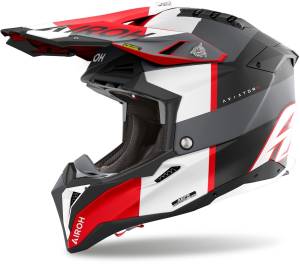 Aviator 3 Monach Grey/Red Matt MX Helmet