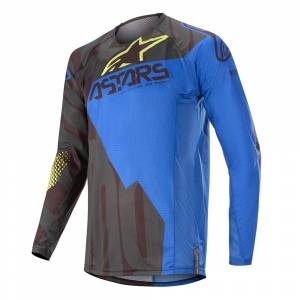 Alpinestars Techstar Factory Black Dark Blue Yellow Fluo Motocross Jersey