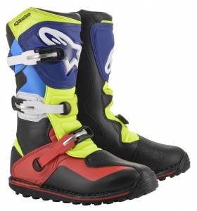 Alpinestars Tech-T Black Red Blue Yellow Fluo Trials Boots