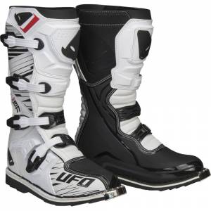 UFO Obsidian White Black Motocross Boots