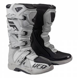 UFO Elektron Grey Black Motocross Boots