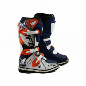 UFO Kids Typhoon Blue White Orange Motocross Boots