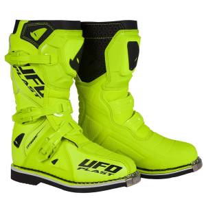 UFO Kids Typhoon Neon Yellow Motocross Boots