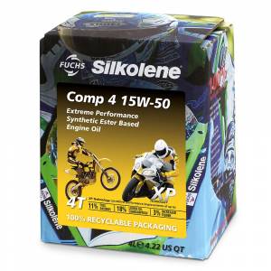 Silkolene Comp 4 15W50 XP Ester Based Semi Synthetic Bike Engine Oil - 4 Litres