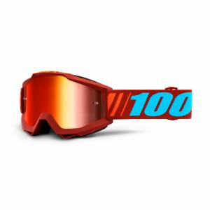 100% Accuri Dauphine Red Mirror Lens Motocross Goggles
