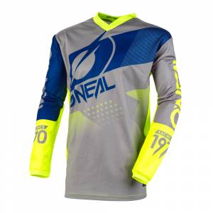 ONeal Kids Element Factor Grey Blue Neon Yellow Motocross Jersey