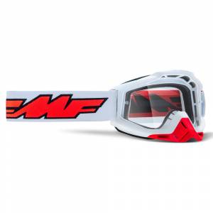 100% FMF Powerbomb Rocket White Clear Lens Motocross Goggles