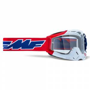 100% FMF Powerbomb US of A Clear Lens Motocross Goggles