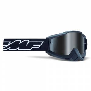 100% FMF Powerbomb Rocket Black Silver Mirror Lens Motocross Goggles