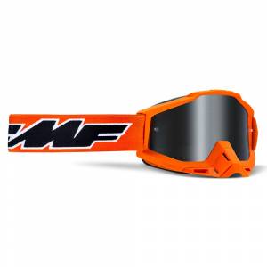 100% FMF Powerbomb Rocket Orange Silver Mirror Lens Motocross Goggles