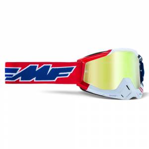 100% FMF Powerbomb US of A True Gold Mirror Lens Motocross Goggles