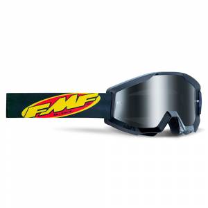 100% FMF Powercore Core Black Silver Mirror Lens Motocross Goggles