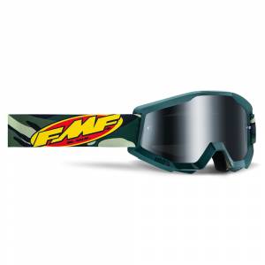 100% FMF Powercore Assault Camo Silver Mirror Lens Motocross Goggles