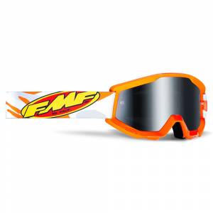 100% FMF Powercore Assault Grey Silver Mirror Lens Motocross Goggles