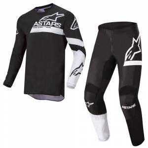 Alpinestars Fluid Chaser Black White Motocross Kit Combo
