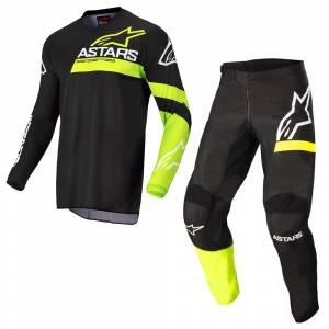 Alpinestars Fluid Chaser Black Yellow Fluo Motocross Kit Combo