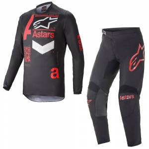 Alpinestars Fluid Chaser Black Red Motocross Kit Combo