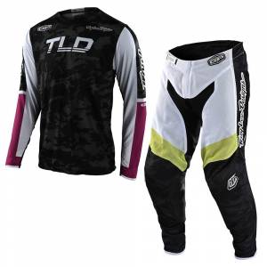 Troy Lee Designs GP Air Veloce Camo Black Glo Green Motocross Kit Combo