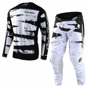 Troy Lee Designs GP Brushed Black White Motocross Kit Combo