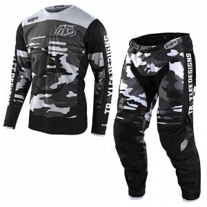 Troy Lee Designs GP Formula Camo Black Grey Motocross Kit Combo