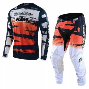Troy Lee Designs Kids GP Brushed Team Navy Orange Motocross Kit Combo