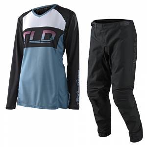 Troy Lee Designs GP Icon Smokey Blue Women's Motocross Kit Combo