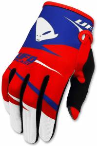 UFO Kids Revolt Red Blue Motocross Gloves