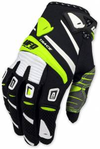 UFO Trace Black Yellow Motocross Gloves