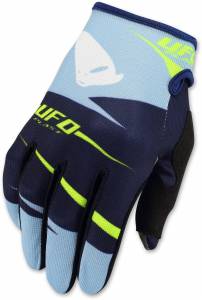 UFO Kids Hydra Blue Yellow Motocross Gloves