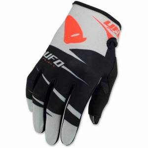 UFO Kids Hydra Black Grey Red Motocross Gloves