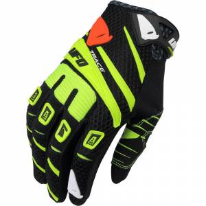 UFO Trace Black Yellow Motocross Gloves